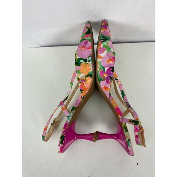 Nine West Floral Sling Back Kitten Heels Women's Size 9. - Picture 6 of 8